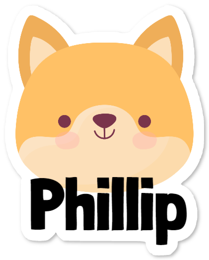 Pegatina de pared con zorro y nombre – Phillip