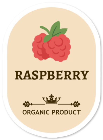 Pegatina con etiqueta de producto – frambuesa